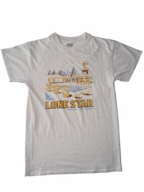 Brisco Lone Star Short Sleeve T Shirt Medium Khaki Beige Graphic Tee